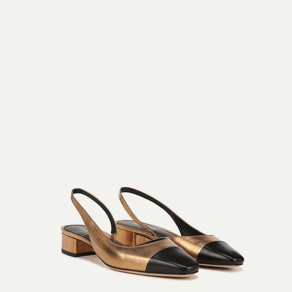 Veronica Beard Cecile Leather Cap-Toe Slingback